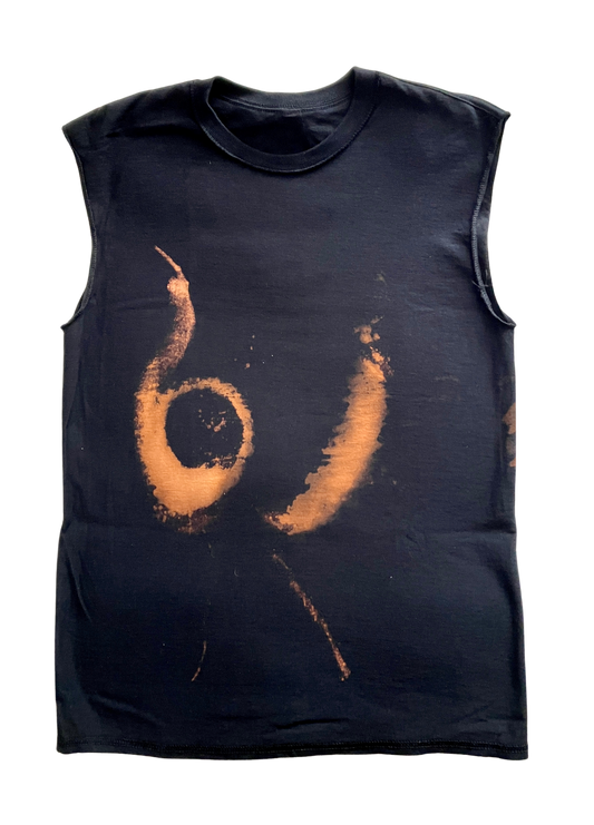 Unisex Pure Heavy Cotton Hand-Crafted Sleeveless Reversible T-shirt - Medium