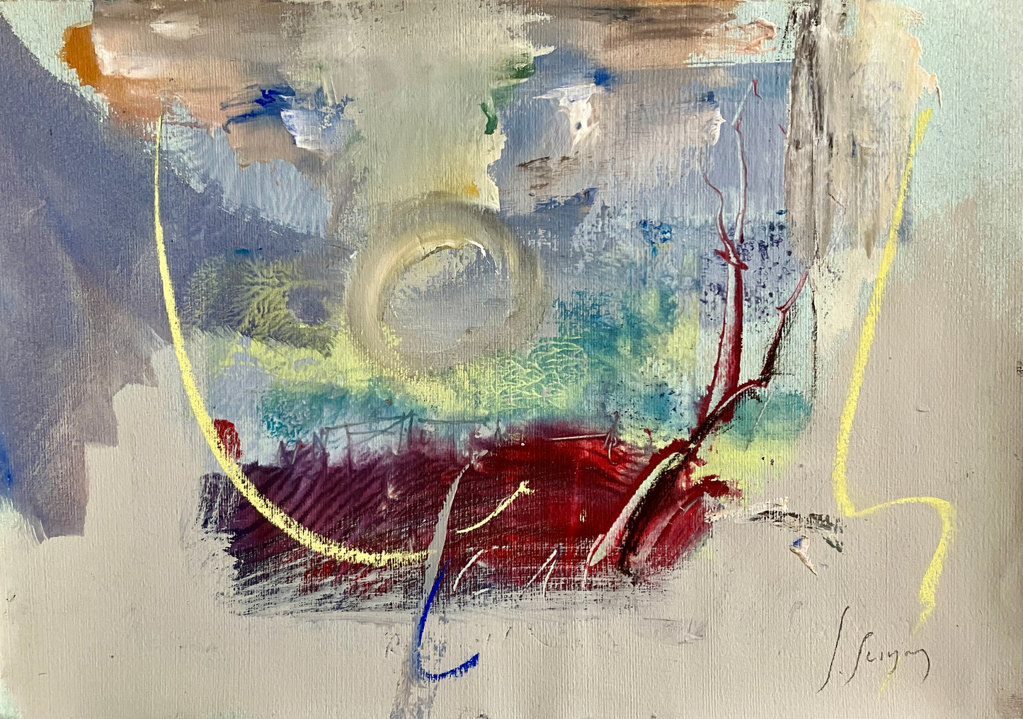 Ancient Dusk - Original Mixed-Media Painting by Steve Slimm - Steve Slimm Online Gallery