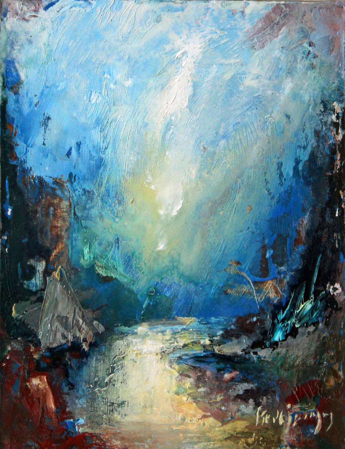 Framed Canvas Giclée Art Print by Steve Slimm - Blue Twilight