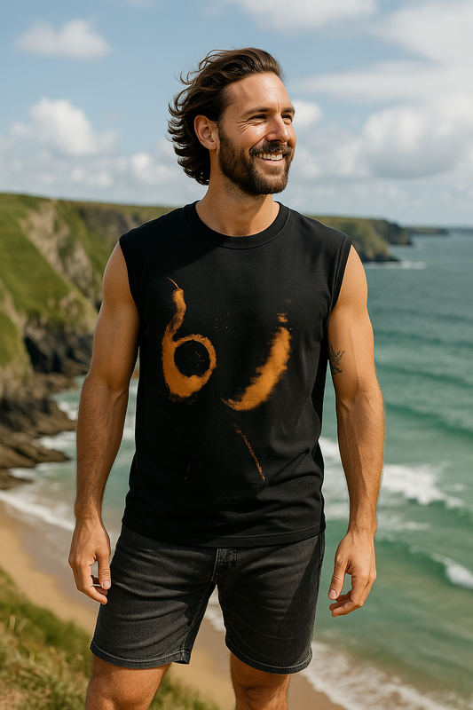 Unisex Pure Heavy Cotton Hand-Crafted Sleeveless Reversible T-shirt - Medium