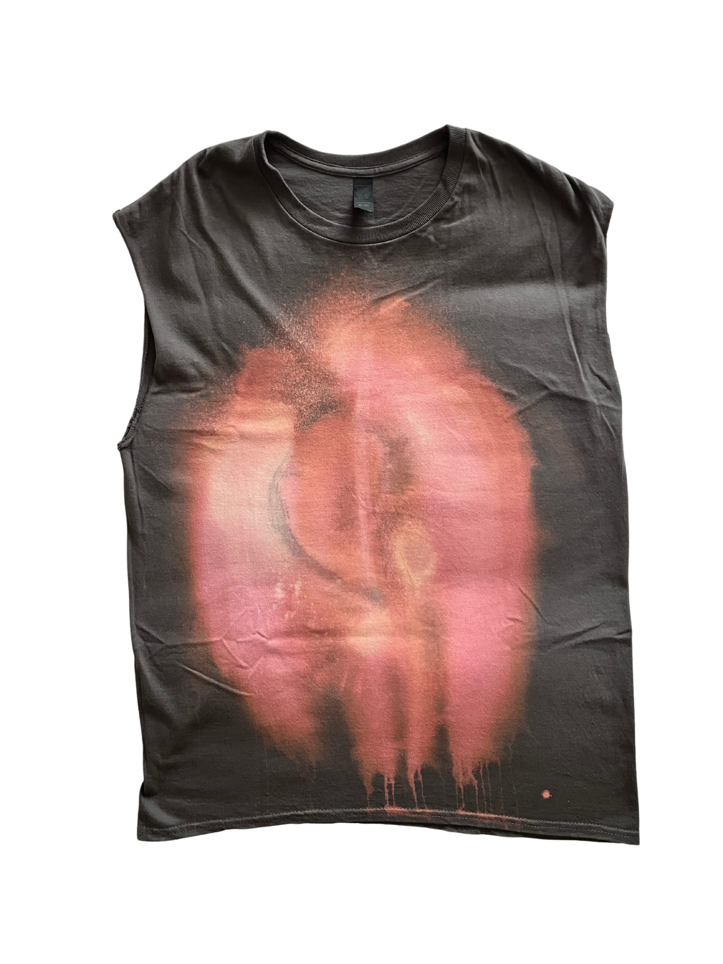 Unisex Pure Heavy Cotton Hand-Crafted Customised Sleeveless T-shirt - Large