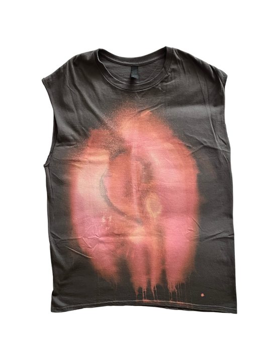 Unisex Pure Heavy Cotton Hand-Crafted Customised Sleeveless T-shirt - Large