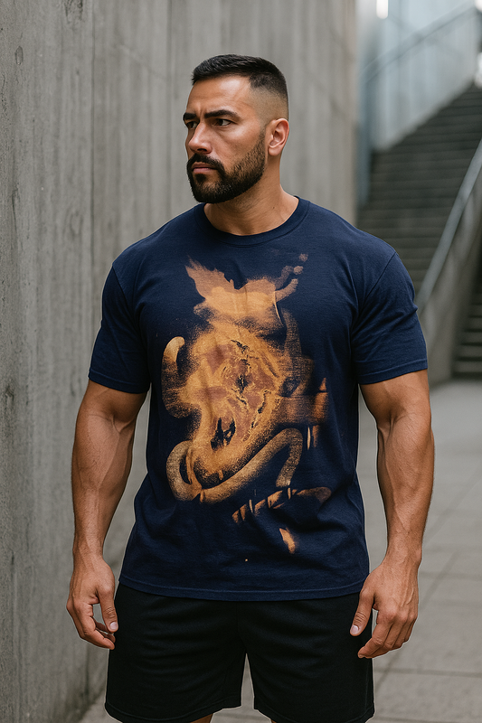 Original Art Unisex Pure Heavy Cotton Hand-Crafted T-shirt - Extra Large