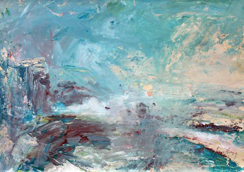 Aquamarine - Original Mixed-media Painting by Steve Slimm - Artist Steve Slimm - Online Gallery