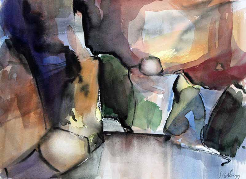 Balancing Above Self Reflection - Original Mixed-media Painting by Steve Slimm - Artist Steve Slimm - Online Gallery