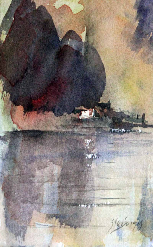 Cottage at River's Edge - Original Watercolour by Steve Slimm - Artist Steve Slimm - Online Gallery