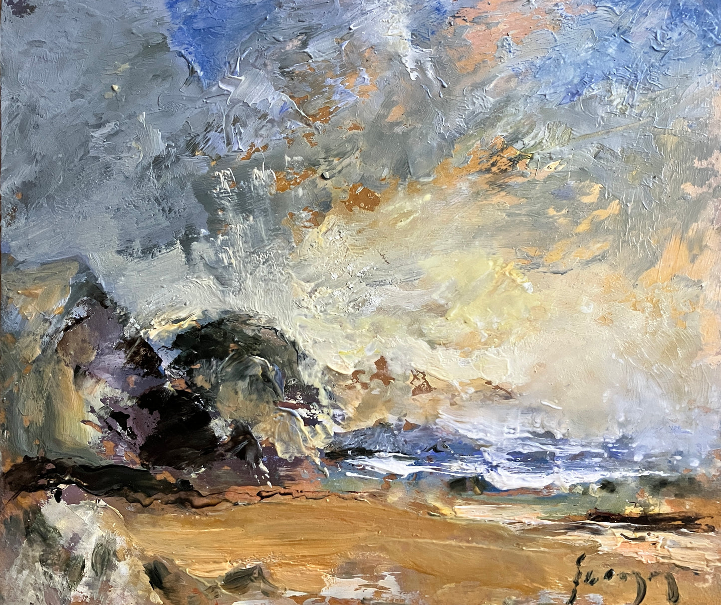 When The Wind Blows in Off The Sea - Original Oil Painting by Steve Slimm