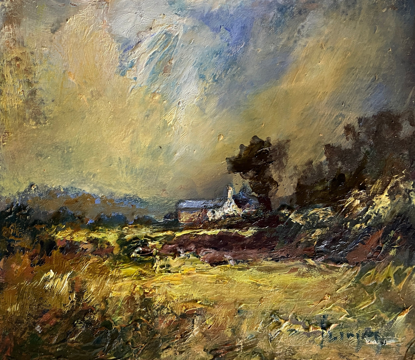 Cottage Below The Storm - Original Oil Painting by Steve Slimm