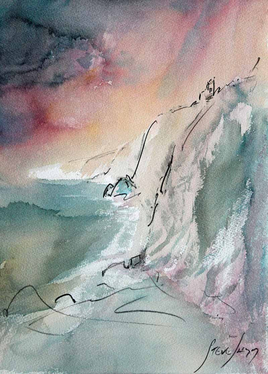 Ancient Cliffs - Original Watercolour by Steve Slimm - Artist Steve Slimm - Online Gallery
