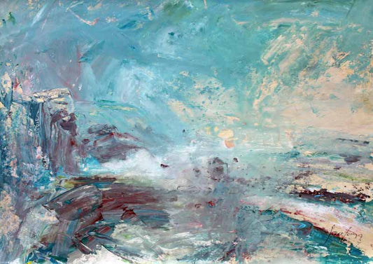 Aquamarine  - Original Mixed-media Painting by Steve Slimm - Artist Steve Slimm - Online Gallery