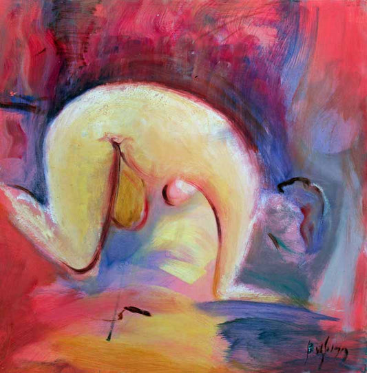 Crouch - Original Nude Painting by Steve Slimm - Artist Steve Slimm - Online Gallery